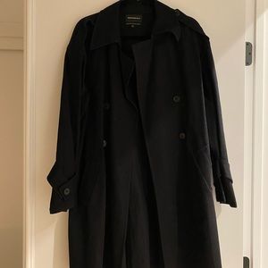 Something Navy black trench coat cotton size XS
